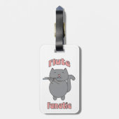 Flute Fanatic Gray Cat Pink Bagagelabel (Achterkant verticaal)