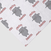 Flute Fanatic Gray Cat Pink Funny Tissuepapier (Detail)