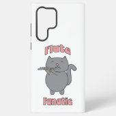 Flute Fanatic Gray Cat Pink Letters Samsung Galaxy Hoesje (Achterkant)