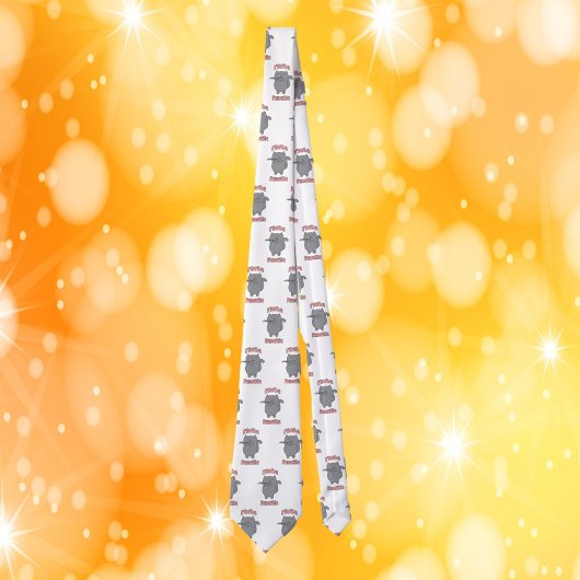 Flute Fanatic Gray Cat Pink Letters Stropdas