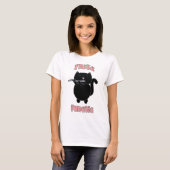 Flute Fanatic Pink Black Cat T-shirt (Voorkant volledig)