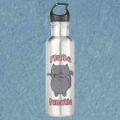 Flute Fanatic Pink Gray Cat Waterfles