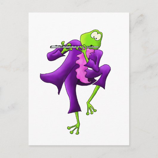 Flute Frog Briefkaart (Voorkant)