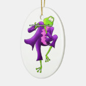 Flute Frog Oval Ornament (Links)