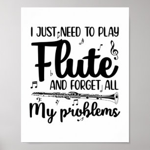 Flute Gezegden Muziekinstrument Hobby Gift Poster