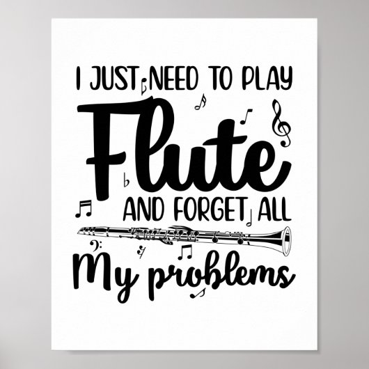 Flute Gezegden | Muziekinstrument Hobby Gift Poster (Voorkant)