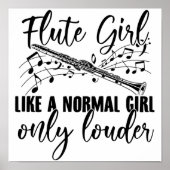 Flute Girl | Flute Flute Gift Ideeën Poster (Voorkant)