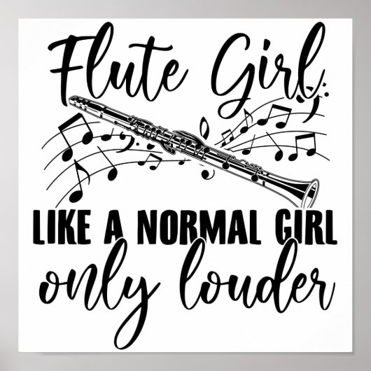 Flute Girl | Flute Flute Gift Ideeën Poster (Voorkant)