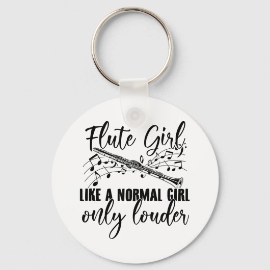 Flute Girl | Flute Flute Gift Ideeën Sleutelhanger (Voorkant)
