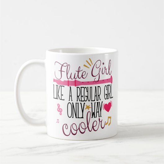 Flute Girl Way Cooler Player Funny Coffee Mok Band (Links)
