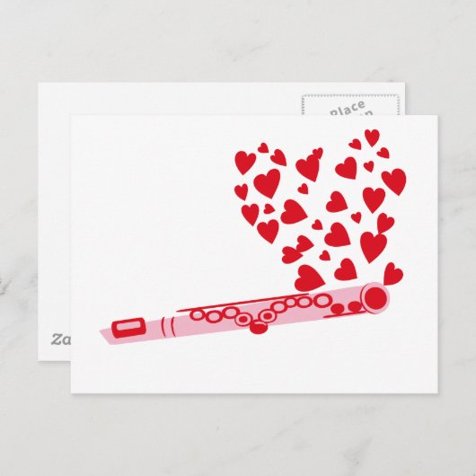 Flute Hearts Briefkaart (Voorkant / Achterkant)