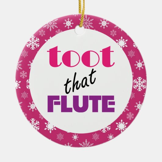 Flute Humor Music-kerstcadeau Keramisch Ornament (Voorkant)
