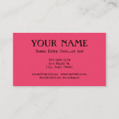 Flute Instruction Lessons Hot Pink Visitekaartjes (Achterkant)