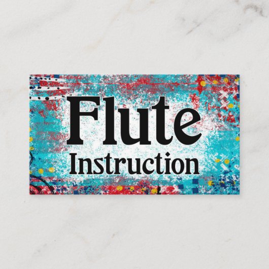 Flute Instruction Lessons Visitekaartjes (Voorkant)