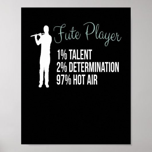 Flute-instrument voor flute speler poster (Voorkant)