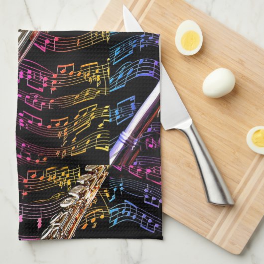 Flute is mijn passie_ theedoek (Quarter Fold)