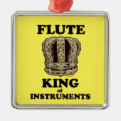 Flute King of Instruments Metalen Ornament (Voorkant)
