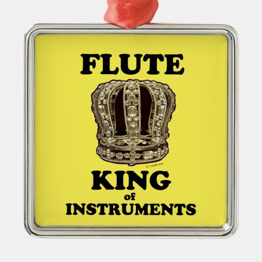 Flute King of Instruments Metalen Ornament (Voorkant)