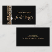 Flute Lessons Instrument Music Instructor Business Visitekaartje (Voorkant / Achterkant)