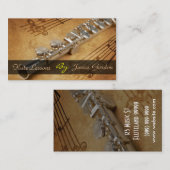 Flute Lessons Instrument Music Instructor Business Visitekaartje (Voorkant / Achterkant)