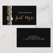 Flute Lessons Instrument Music Instructor Business Visitekaartje (Voorkant / Achterkant)