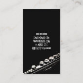 Flute Lessons Instrument Music Instructor Visitekaartje (Achterkant)