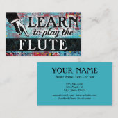 Flute Lessons-Visitekaartjes - Blauw rood Visitekaartje (Voorkant / Achterkant)