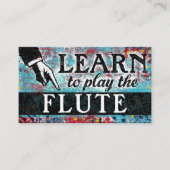 Flute Lessons-Visitekaartjes - Blauw rood Visitekaartje (Voorkant)