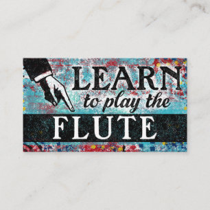 Flute Lessons-Visitekaartjes - Blauw rood Visitekaartje