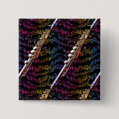 Flute Lover#1_ Vierkante Button 5,1 Cm (Voorkant)
