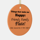 Flute maakt me gelukkig keramisch ornament (Rechts)