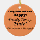 Flute maakt me gelukkig keramisch ornament (Voorkant)
