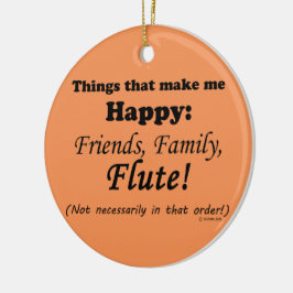 Flute maakt me gelukkig keramisch ornament