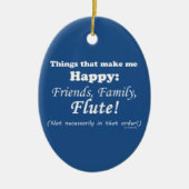 Flute maakt me gelukkig keramisch ornament (Voorkant)