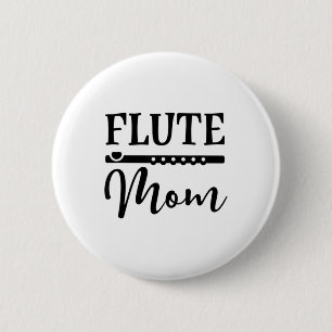 Flute mam Marching Band Parent Music T-shirt Ronde Button 5,7 Cm