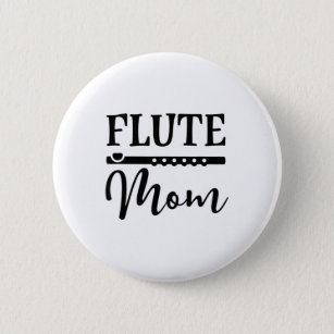 Flute mam Marching Band Parent Music T-shirt Ronde Button 5,7 Cm