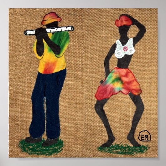 Flute Man en danser Poster (Voorkant)