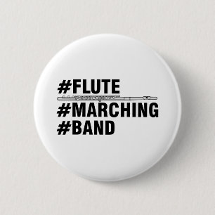 Flute Marching Band Hashtags Ronde Button 5,7 Cm