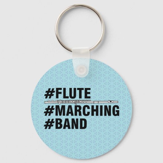 Flute Marching Band Hashtags Sleutelhanger (Voorkant)