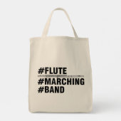 Flute Marching Band Hashtags Tote Bag (Achterkant)