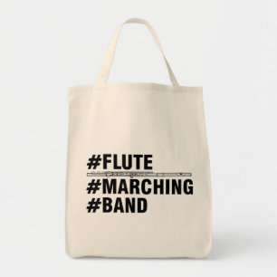 Flute Marching Band Hashtags Tote Bag