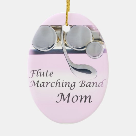 Flute Marching Band Mam Kerstversiering Keramisch Ornament (Voorkant)