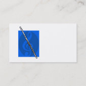 Flute met Blauwe Treble Clef Background Visitekaartje (Achterkant)