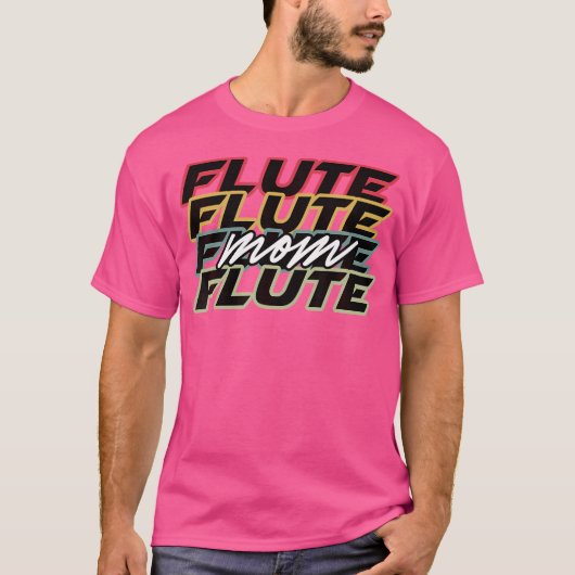 Flute Mom Shirt Funny Retro Style Band Gift (Voorkant)