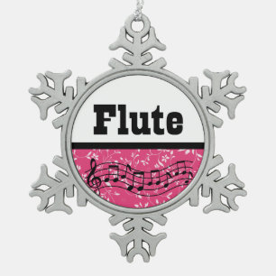 Flute Music Band-cadeau Tin Sneeuwvlok Ornament