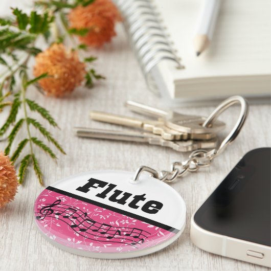 Flute Music Gift Sleutelhanger (Voorkant Rechts)