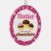 Flute Music-kerstcadeau voor sierdoeleinden Keramisch Ornament (Rechts)