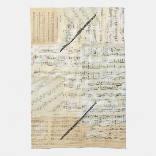 Flute Music Kitchen Towel Theedoek (Verticaal)
