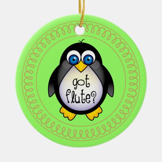 Flute Music Penguin Ornament Gift (Voorkant)