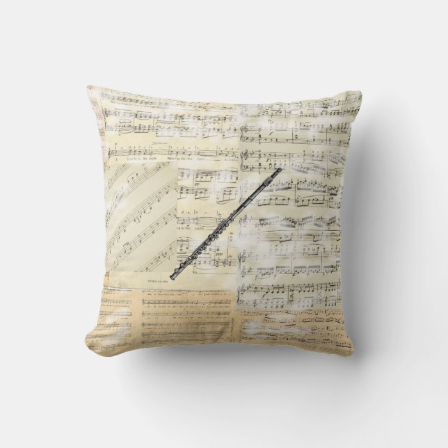  Flute Music Pillow Kussen (Voorkant)